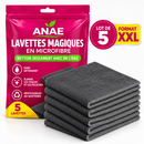 Pack de cinq lavettes microfibres ANAE
